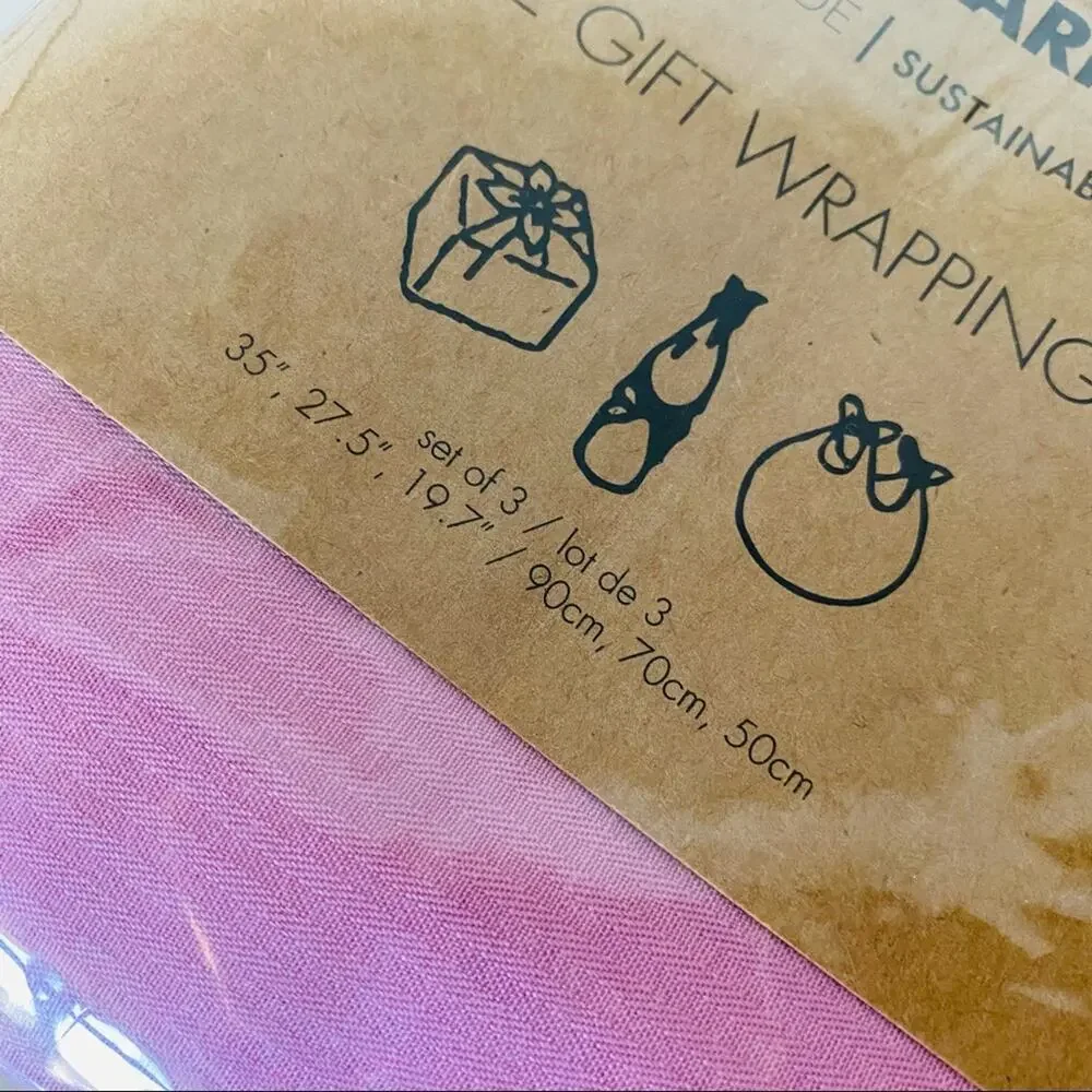 NEW ANTHRO TO THE MARKET 3 Reusable Gift Wrapping Cloths Blue Purple Mint Green